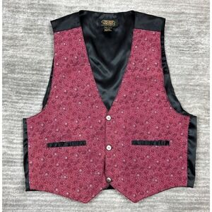 Diner Sportswear Mens Medium Red Button Pockets Geometric